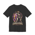 Christian Armor T-Shirt — "More Than Conquerors" Biblical Verse Tee