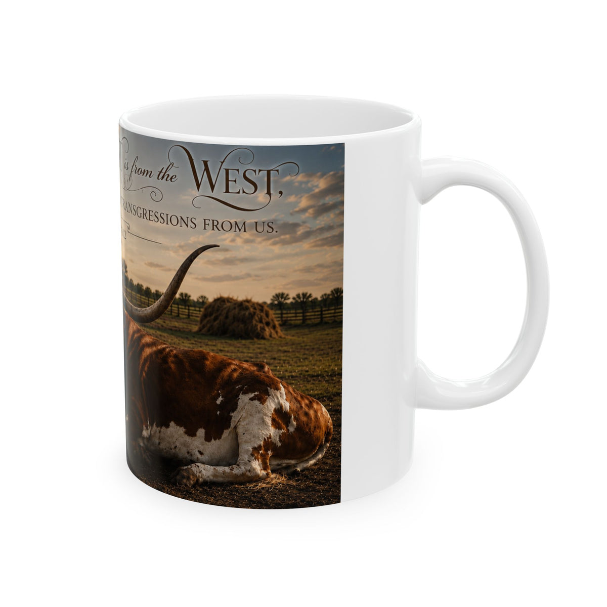 As Far as the East Longhorn - Mug