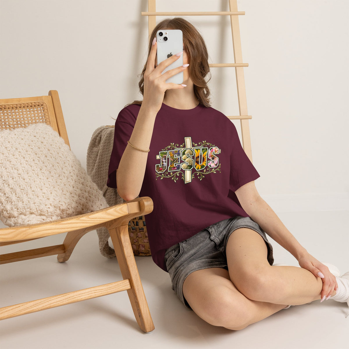 Jesus Floral -Shirt