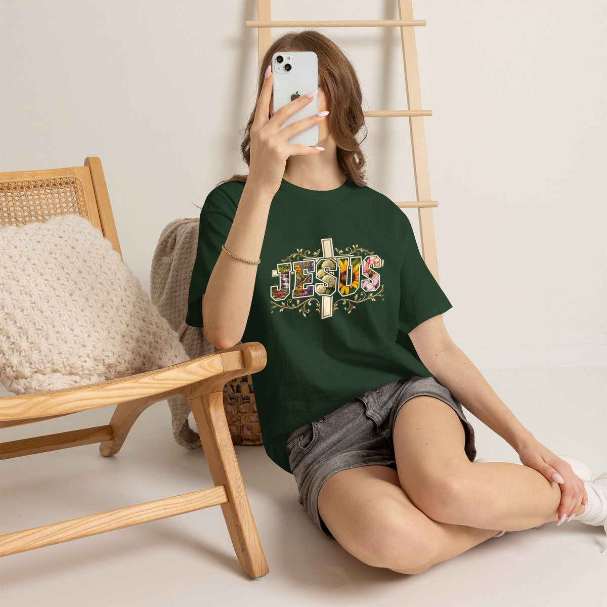 Jesus Floral -Shirt