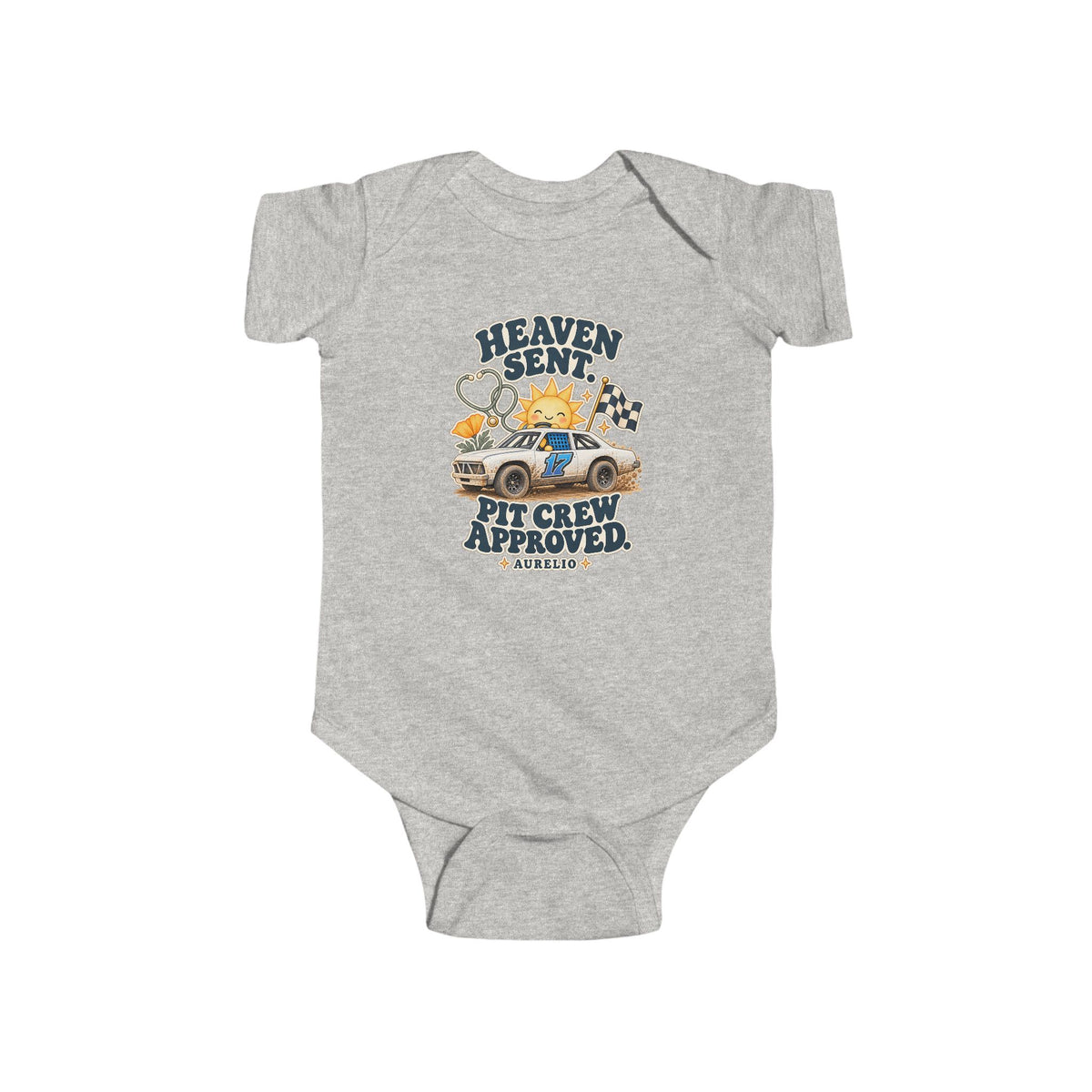 Heaven Sent Baby Bodysuit — Pit Crew Approved Infant Onesie