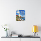 Lighthouse Psalm 27:1 Canvas Wall Art — “The Lord is my light” Religious Coastal Decor