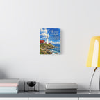 Lighthouse Psalm 27:1 Canvas Wall Art — “The Lord is my light” Religious Coastal Decor