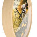 Inspirational Psalm 118:24 Wall Clock — Joyful Dog in Dandelion Field
