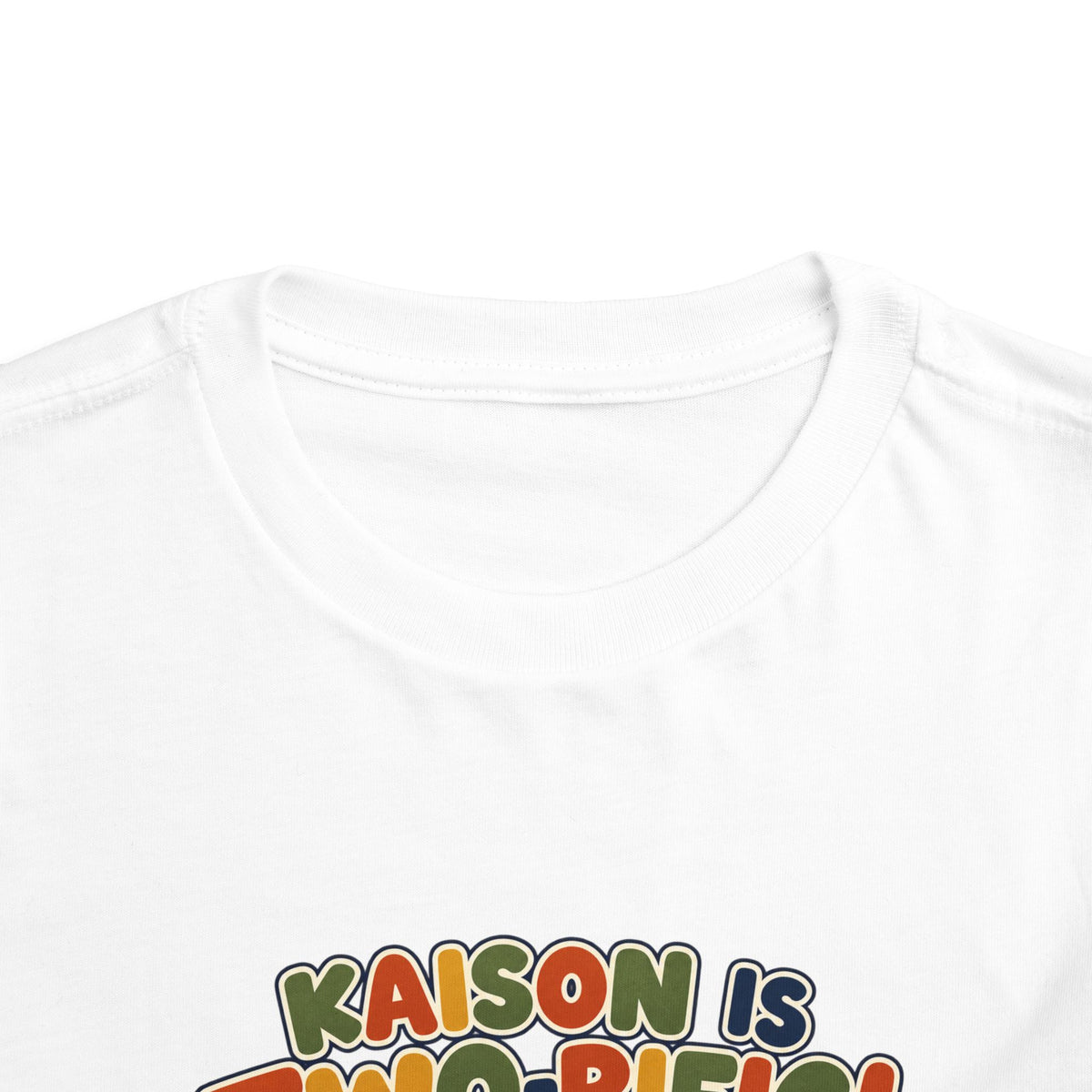 Personalized Toddler Tee - "Kaison is Two-rific!" Dinosaur 2nd Birthday Shirt