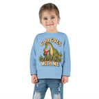 Toddler Long Sleeve Tee — "God Goes With Me" Dino Faith Shirt