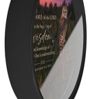 Watchful Wisdom Owl Scripture Wall Clock
