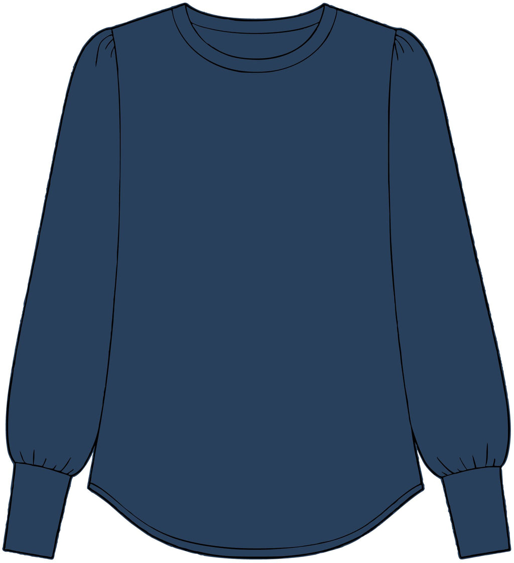 Women's Stretch Jersey Long Sleeve Blouson Top