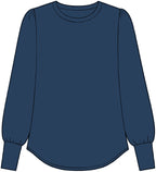 Women's Stretch Jersey Long Sleeve Blouson Top