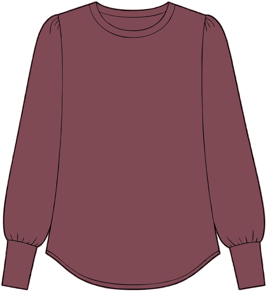 Women's Stretch Jersey Long Sleeve Blouson Top