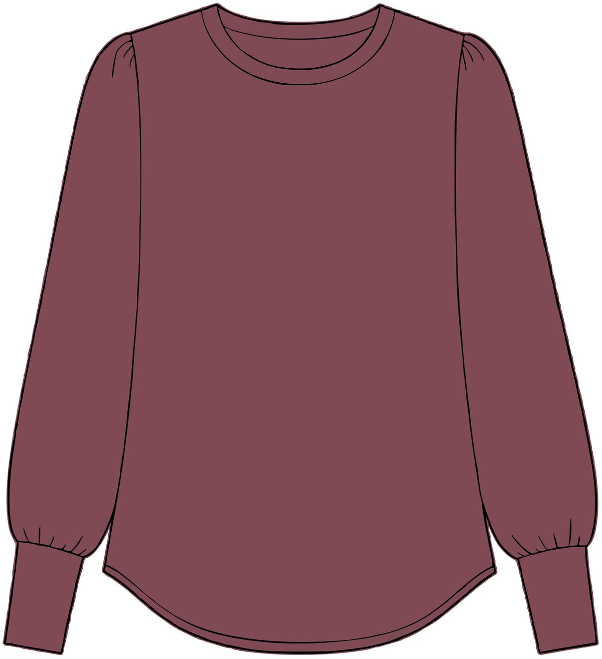 Women's Stretch Jersey Long Sleeve Blouson Top