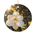 Magnolia Faith Ceramic Ornament — “The joy of the Lord is your strength” (Nehemiah 8:10)