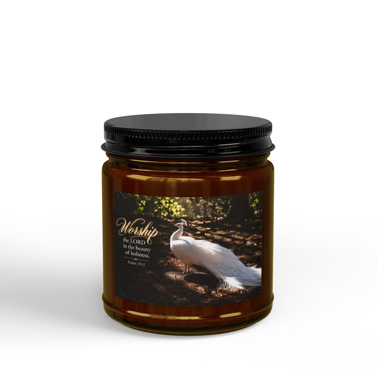 The Beauty of Holiness White Peacock - Candle