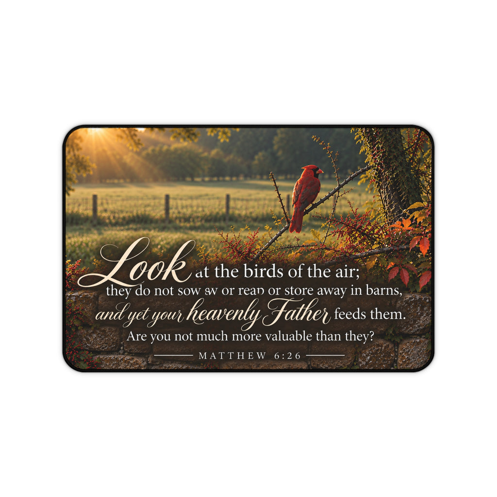 Fed by the Father Cardinal - Desk Pad