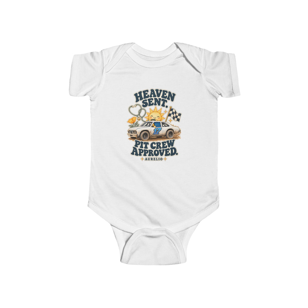Heaven Sent Baby Bodysuit — Pit Crew Approved Infant Onesie