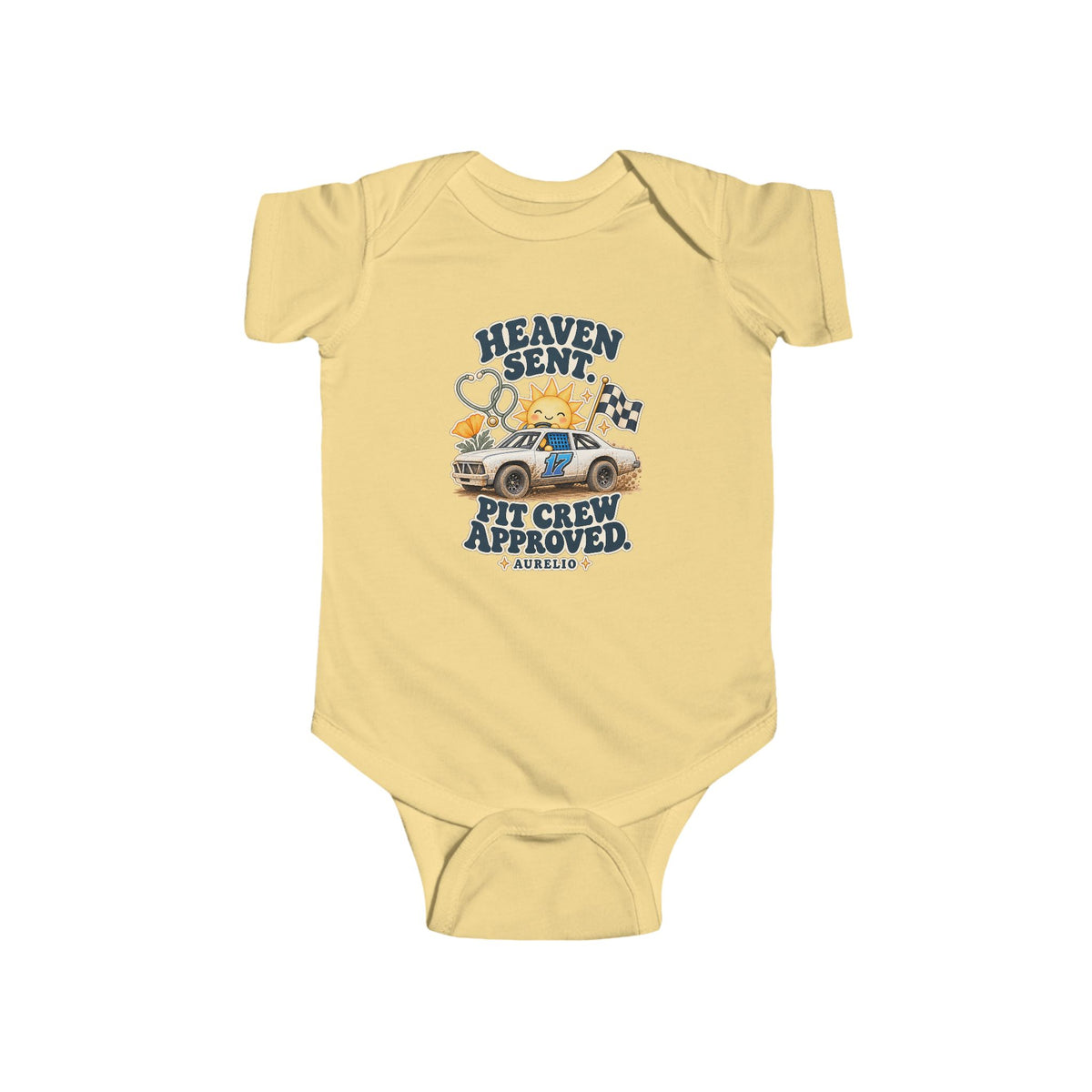 Heaven Sent Baby Bodysuit — Pit Crew Approved Infant Onesie