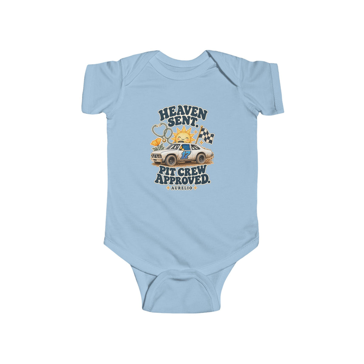 Heaven Sent Baby Bodysuit — Pit Crew Approved Infant Onesie