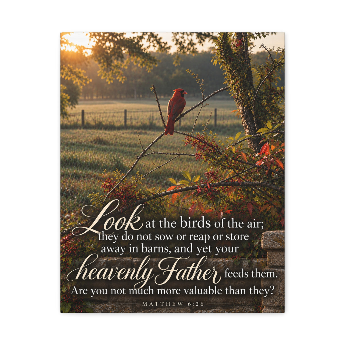 Fed by the Father Cardinal - Canvas