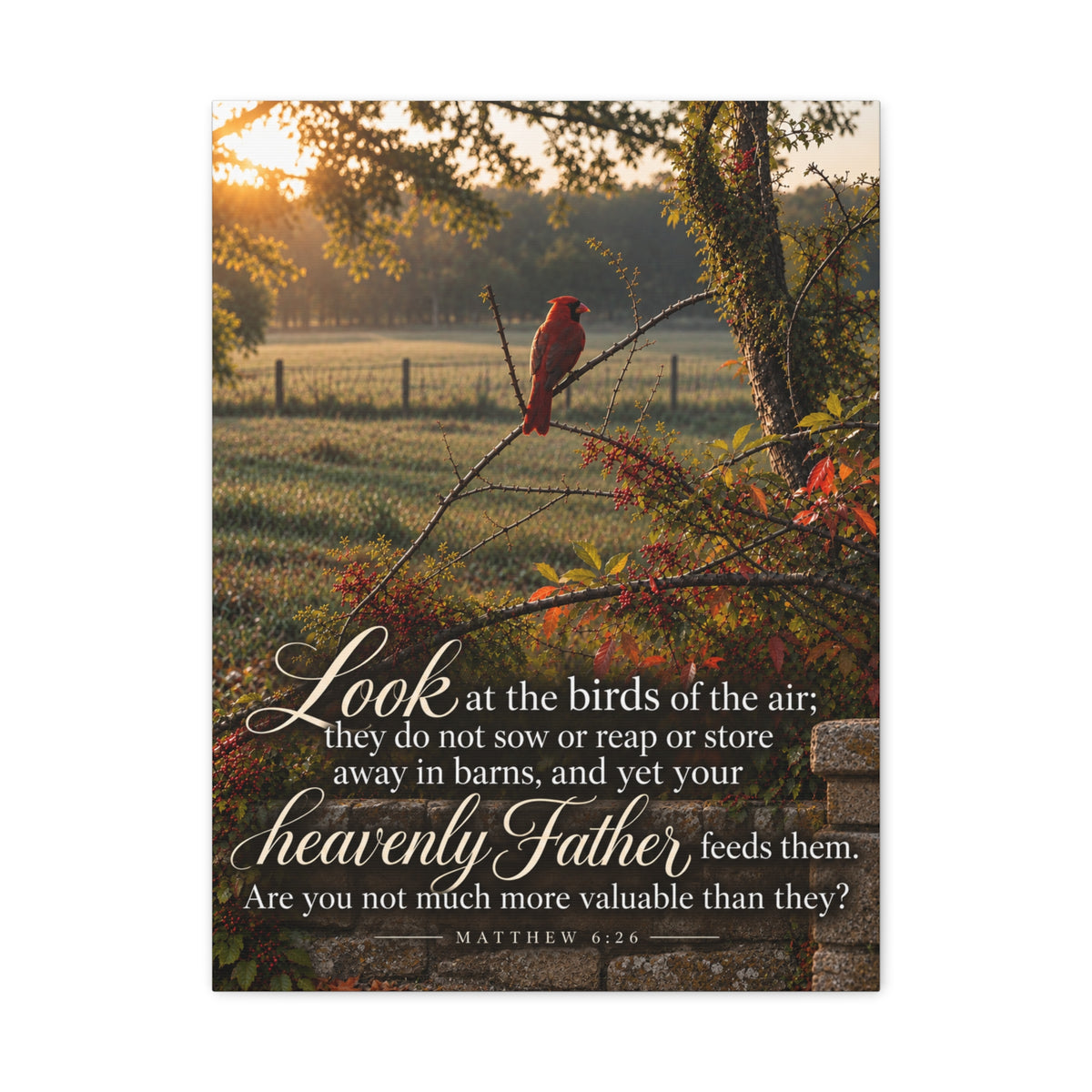Fed by the Father Cardinal - Canvas