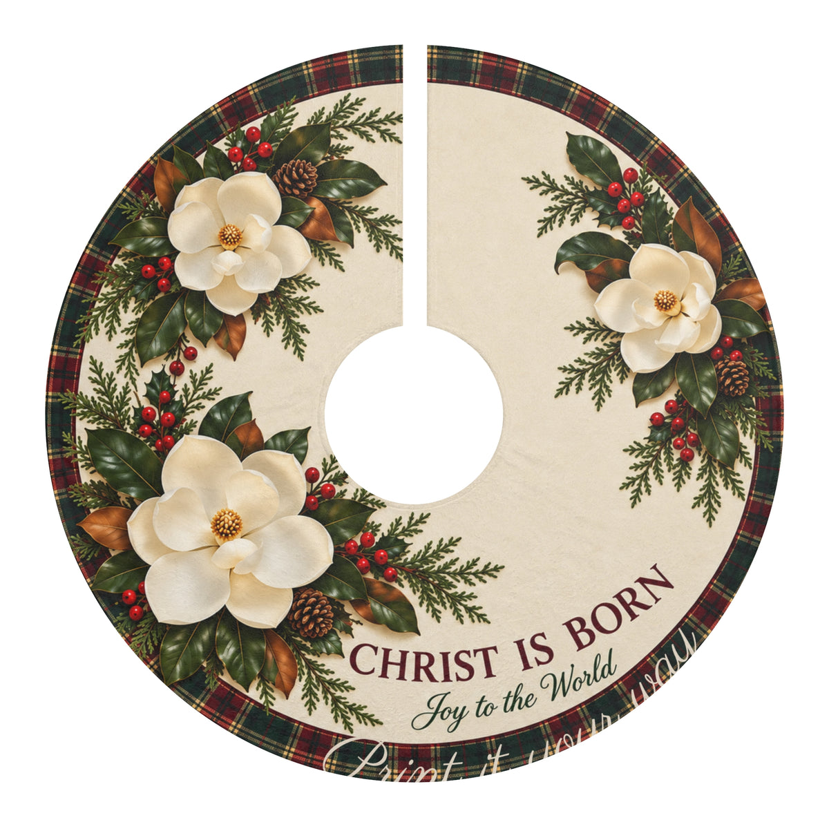 Christ is Born - Christmas Tree Skirt