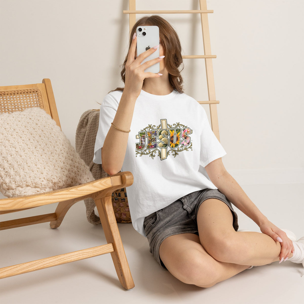 Jesus Floral -Shirt