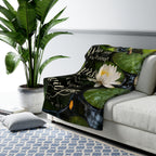 Inspirational Lily Sherpa Blanket — "When you pass through the waters, I will be with you" (Isaiah 43:2)